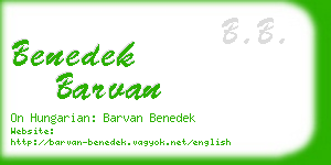 benedek barvan business card